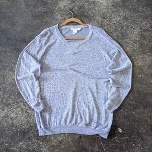 Workshop Oversized Sweater Womens M Heather Gray Soft Loose Crew Neck Rayon